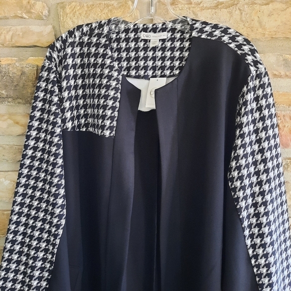 NWT Cato Open Front Houndstooth Black  & White Cardigan Womens Plus size 22/24 - Picture 2 of 12